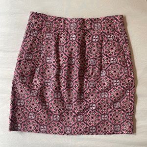 J.Crew Factory Women’s 00 Pink A-Line Mini Retro Print Work Skirt